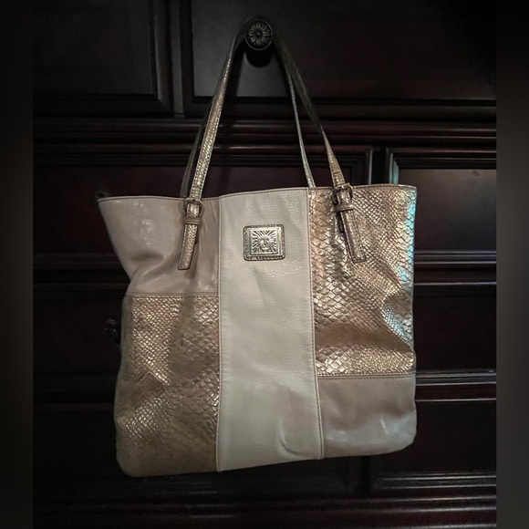 Anne Klein Handbags - Anne Klein faux snakeskin large tote shoulder bag